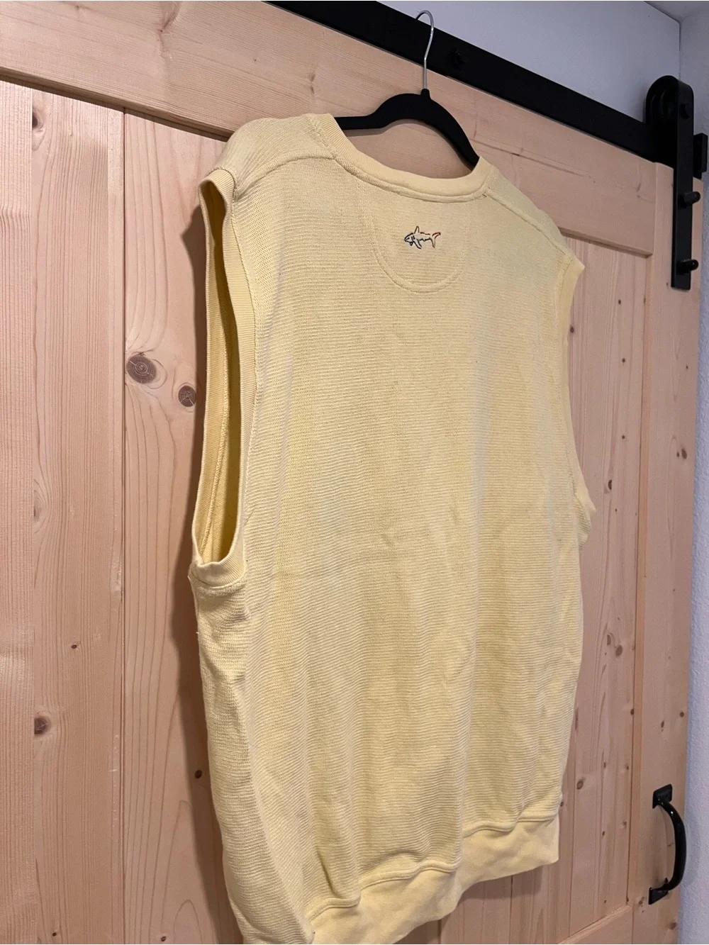 Greg Norman Collection Men’s V-Neck Cotton Sweater Vest in Pale Yellow XL 🦈 ⛳️